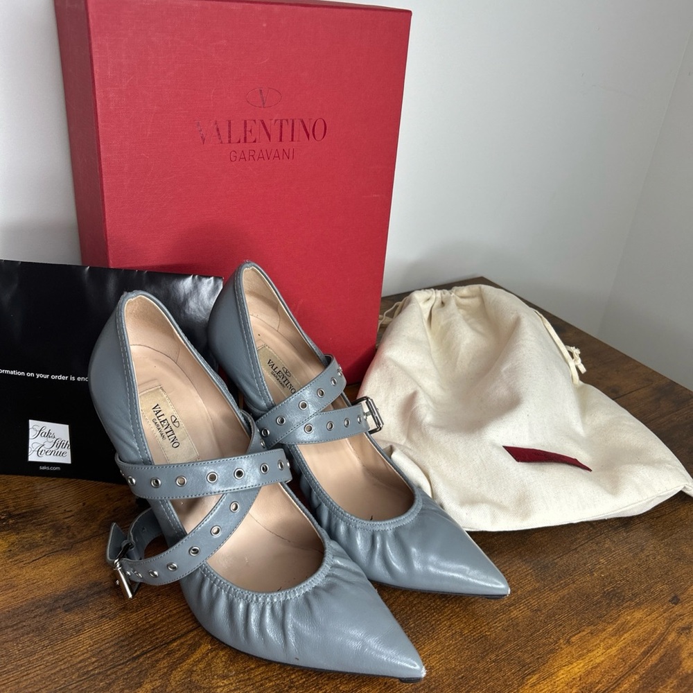 Valentino Garavani Gray Studded Heels